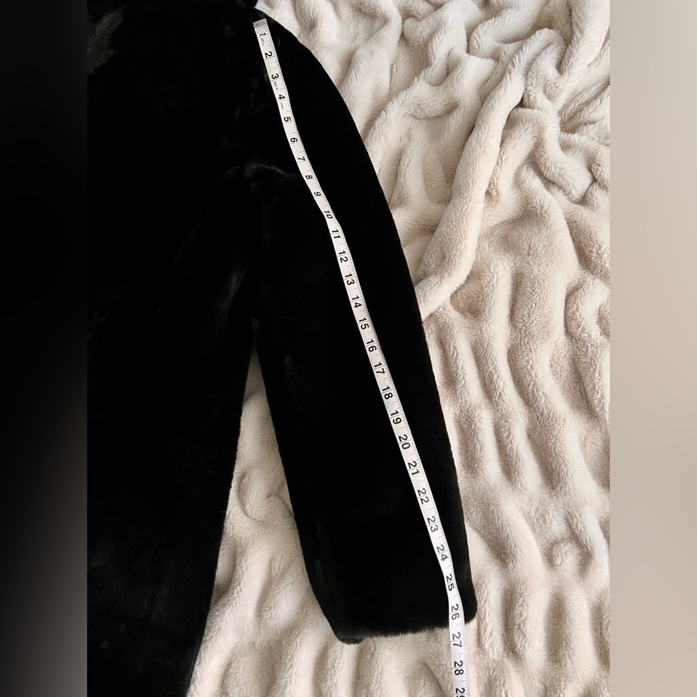 Faux Fur Hooded Coat in Deep Dark Brown - Picture 6 of 8